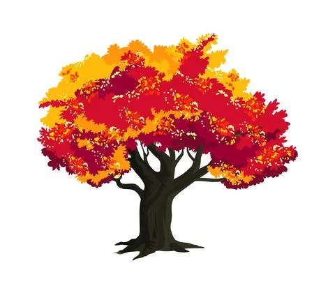 Tree Vector with Flowers illustration Stock Illustration