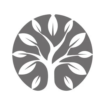 Tree Vector hand drawn illustration of Olive tree vector design template Stock Illustration