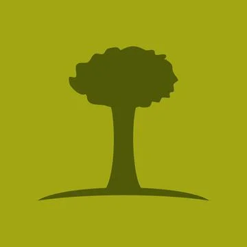 Tree Vector Icon Flat Style Nature Illustration Stock Illustration