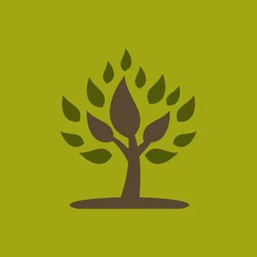 Tree Vector Icon Illustration Flat Minimal Nature Symbol Stock Illustration