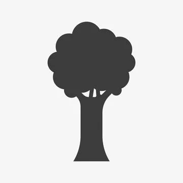 Tree vector icon isolated on white background Illustrazione stock