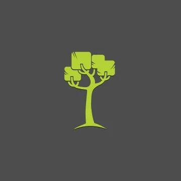 Tree vector logo design template. Garden logotype creative concept Stock Illustration