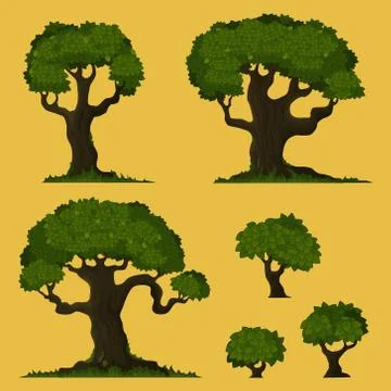 Tree vector set Stock Illustration