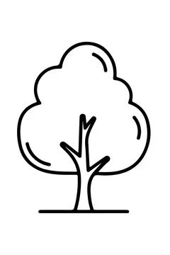 Tree Vector Silhouette Illustration Isolated on White Background Stock Illustration