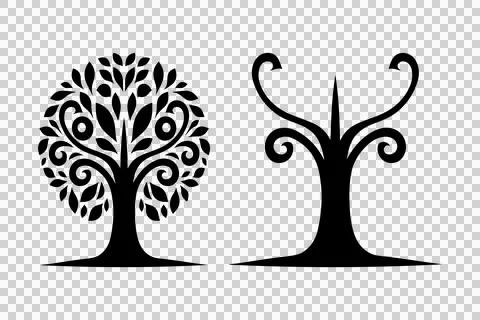 Tree vector silhouette set illustration Stock Illustration