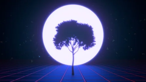 Tree in the virtual space Видео 103987056