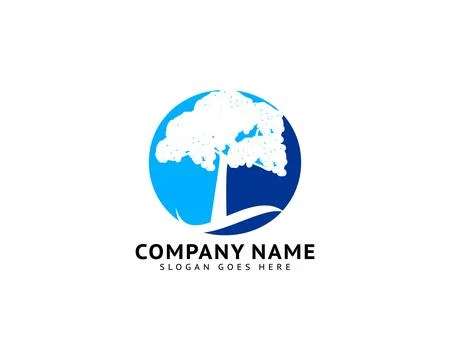 Tree Water Logo Template Design Vector Stock Illustration
