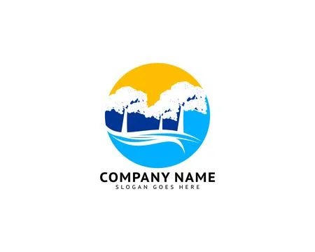 Tree Water Logo Template Design Vector Stock Illustration