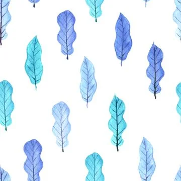 Tree watercolor seamless pattern background. Vector illustration. Illustrazione stock
