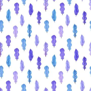 Tree watercolor seamless pattern background. Vector illustration. Stock Illustration