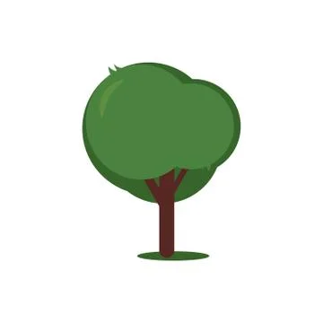 Tree on white background, isolated vector Stock Illustration