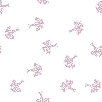Tree winter glyph seamless pattern Stock Illustration