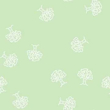 Tree winter line seamless pattern Stock Illustration