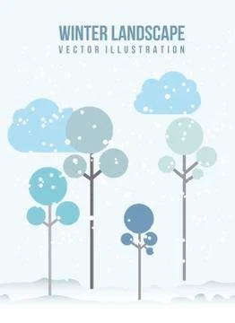 Tree of winter over snow background. vector illustration 스톡 일러스트