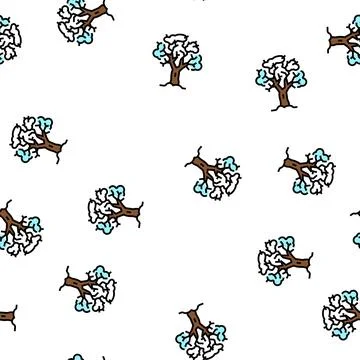 Tree winter vector seamless pattern Stock Illustration