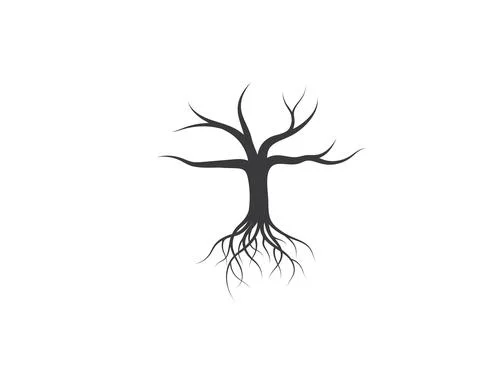 Tree without leaf  icon logo template vector Illustrazione stock