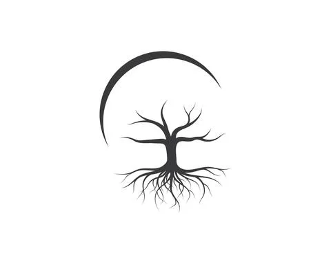 Tree without leaf  icon logo template vector Illustrazione stock