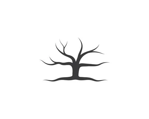 Tree without leaf  icon logo template vector Illustrazione stock