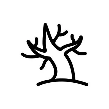 Tree without leaf icon vector. Isolated contour symbol illustration Illustrazione stock