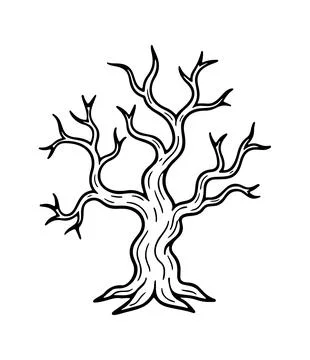 Tree without leaves icon doodle hand drawn. Outline line drawing clipart sy.. イラスト素材