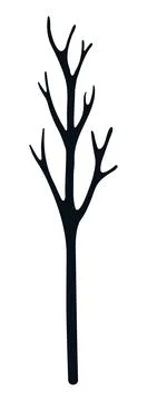 Tree without leaves silhouette, isolated Stock Illustration