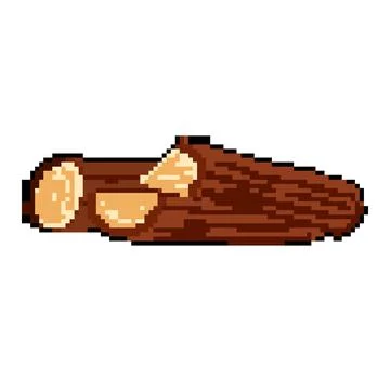 Tree wood log pixel art vector illustration Stock Illustration