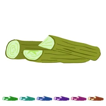 Tree wood log vector cartoon graphic Stock Illustration