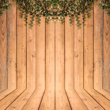 Tree on wood planks texture background interior stand for presentation Stock Photos