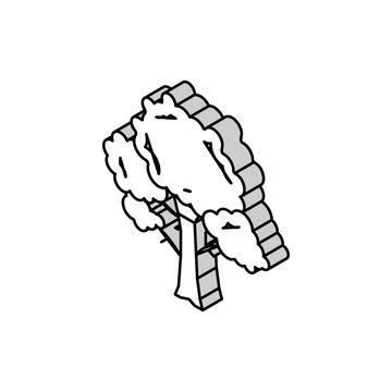 Tree wood timber isometric icon vector illustration Stock Illustration