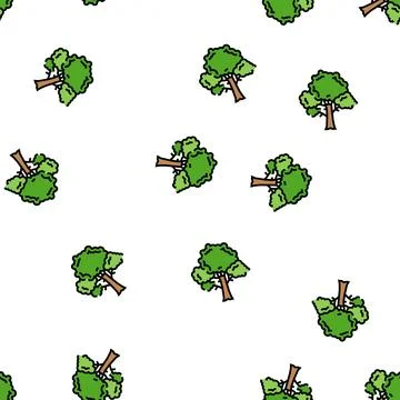 Tree wood timber vector seamless pattern Stock Illustration