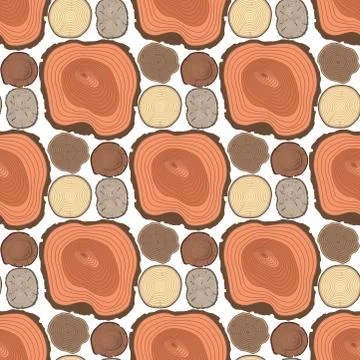 Tree wood trunk slice texture circle cut wooden raw material vector detail plant Illustrazione stock