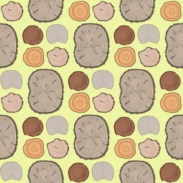 Tree wood trunk slice texture circle cut wooden raw material vector detail plant Stock Illustration