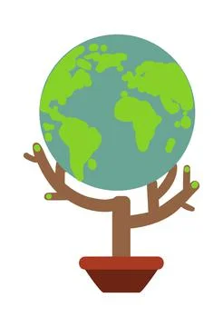 Tree World Globe Earth Concept stock illustration Illustrazione stock