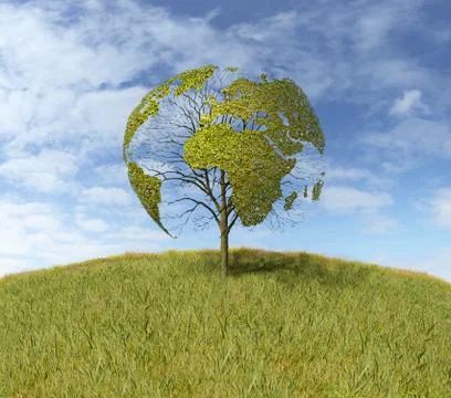 Tree like the World map Stock Illustration