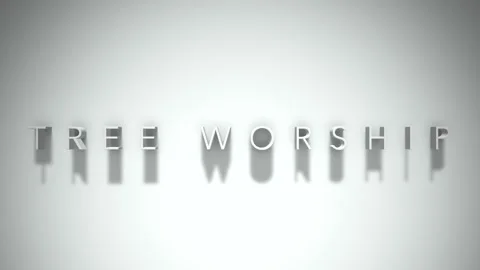 Tree worship 3D title animation with shadows on a white background 스톡 동영상 297903771