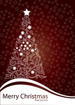 Tree xmas with red background vector Stock Illustration