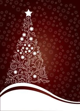Tree xmas with red background vector Illustrazione stock