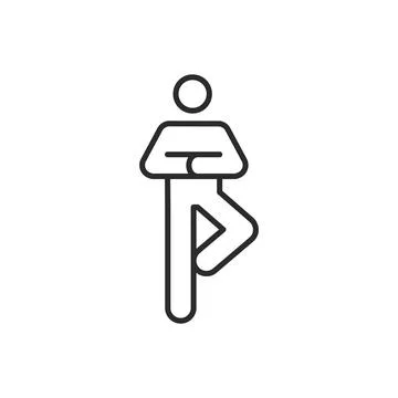 Tree Yoga Icon Stock Illustration
