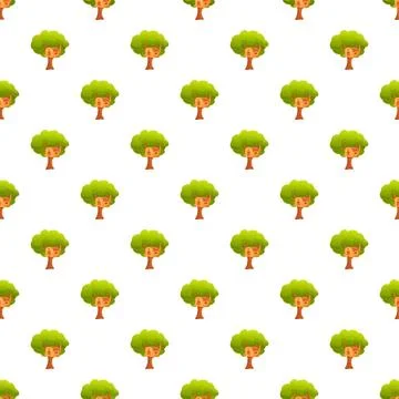 Treehouse cartoon seamless pattern illustrating childhood nature fun 스톡 일러스트