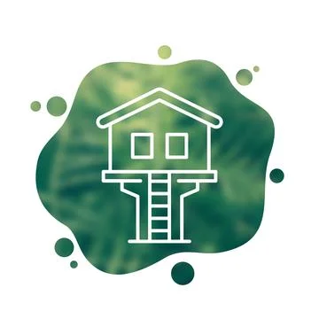 Treehouse icon, line vector design Stock Illustration