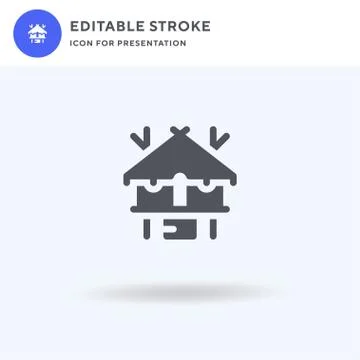 Treehouse icon vector, filled flat sign, solid pictogram isolated on white, logo Illustrazione stock