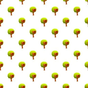 Treehouse pattern creating seamless childhood forest background イラスト素材