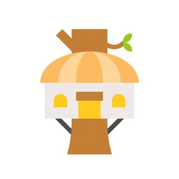Treehouse vector icon, amusement park related flat style Ilustración de archivo