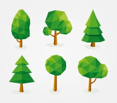 Trees and environment vector set Stock Illustration