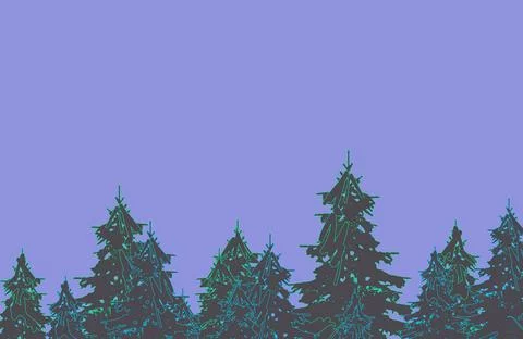 Trees and light purple backdrop Stock Illustration