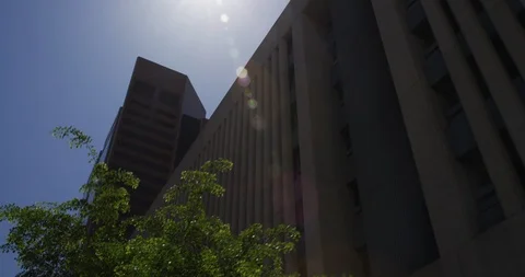 Trees and modern building against sky Stock Footage 101217418