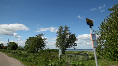 Trees and nice white clouds Stock Footage 23861064