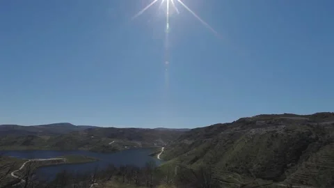 Trees and river as horizon 스톡 동영상 147869980
