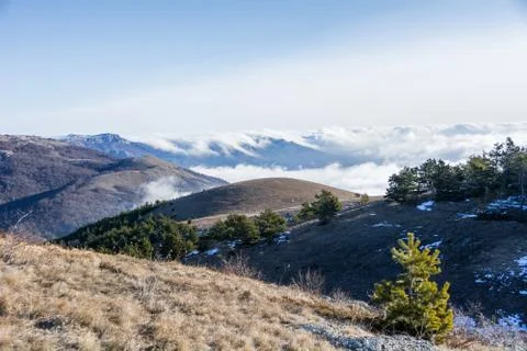 Trees and rocks. Mountain range Demerdzhi Stock Photos
