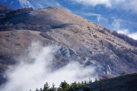 Trees and rocks. Mountain range Demerdzhi Stock Photos